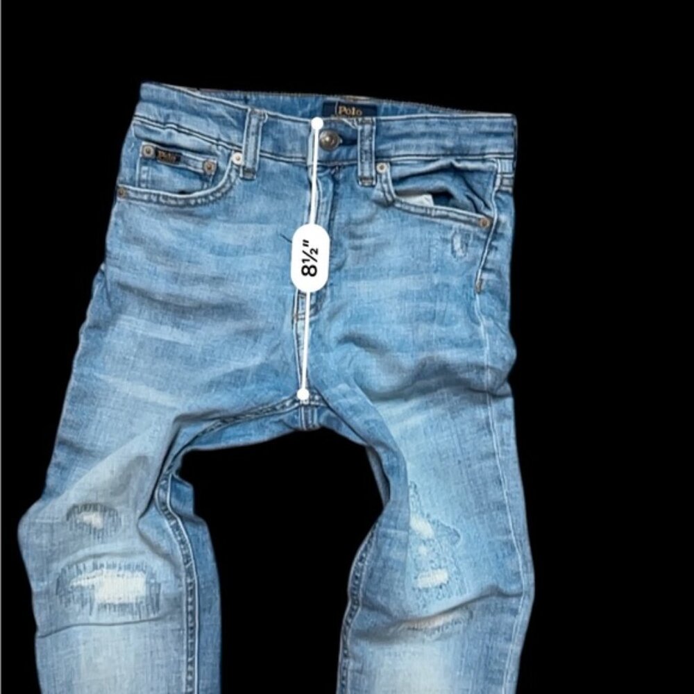 Kids Polo blue distressed jeans Size L (12/14) - Picture 10 of 11